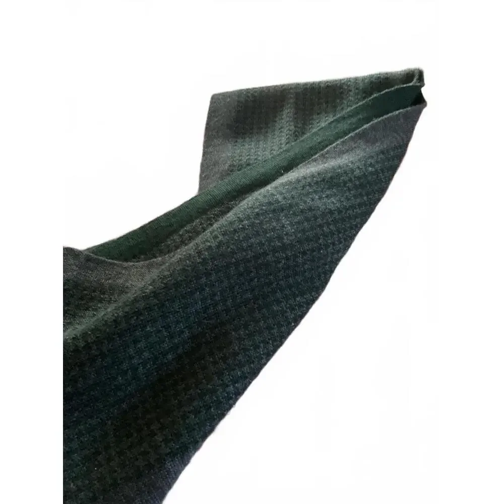 Calvin Klein Gray Green Patterned Wool Blend Scarf